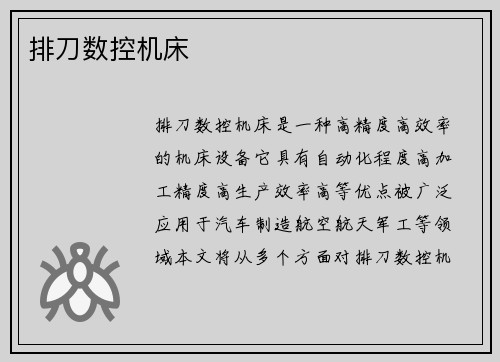 排刀数控机床